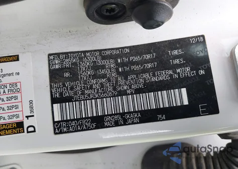 2019 Toyota 4Runner Sr5 from USA, damaged, VIN JTEBU5JR3K5660879